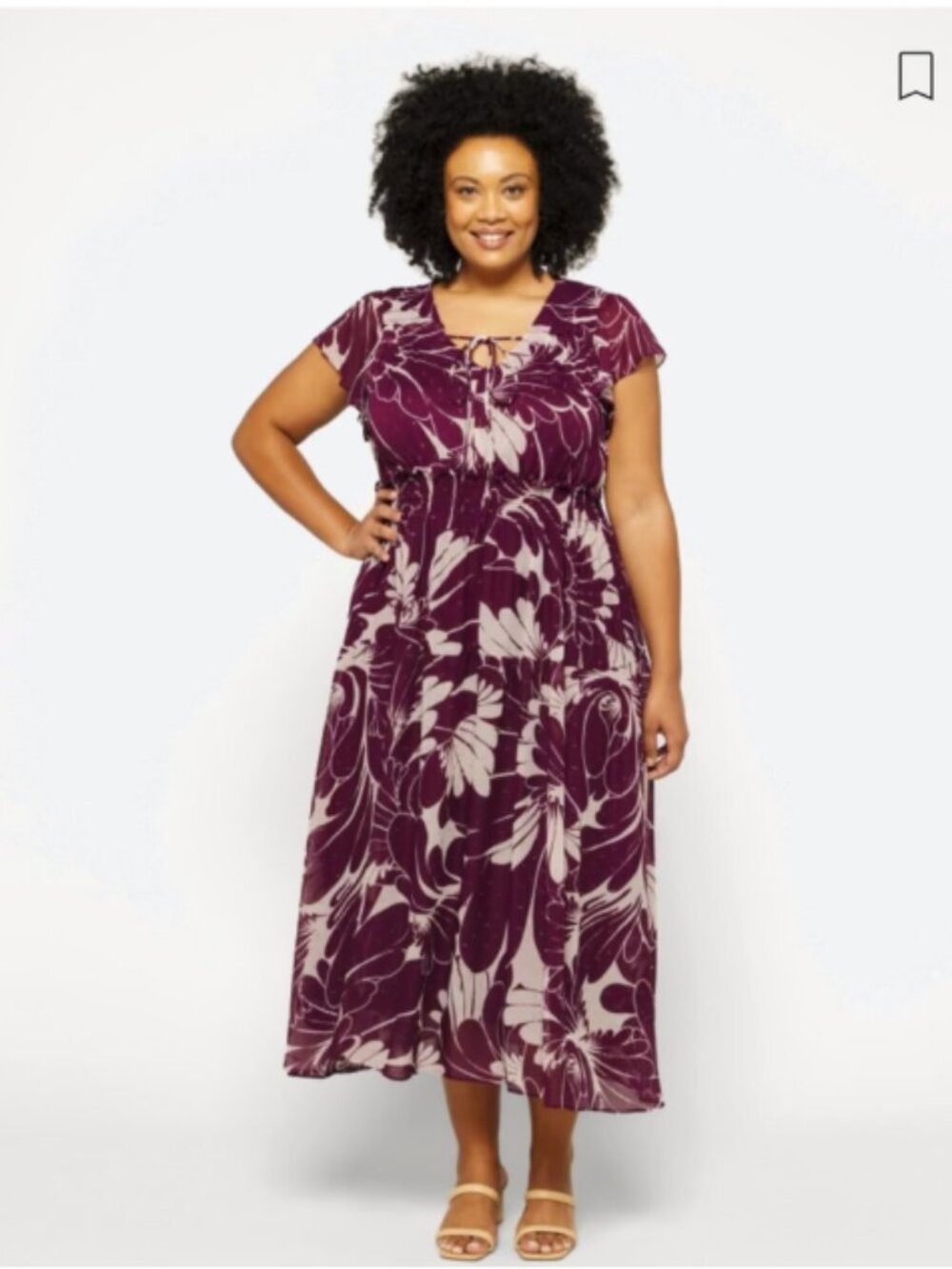 TAYLOR Jackline Flutter Sleeve Maxi Dress - 16W - *NWT*